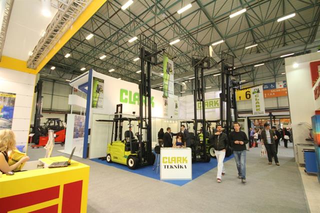The Clark Material Handling exhibit at Materials Handling EURASIA 2015 in Istanbul.