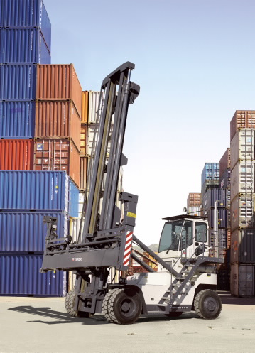 The Terex Stackace empty container handler.