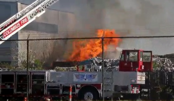 The fire at a South Side industrial complex in Columbus, Ohio