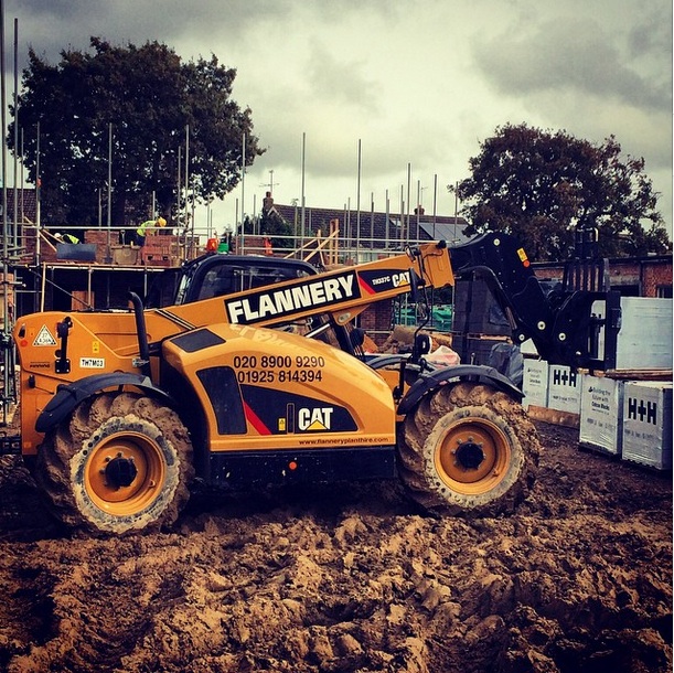 A Flannery CAT TH337 on a site in West Sussex