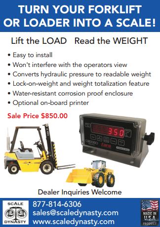 Turn your forklift or loader into a scale with the TR-1-NK-HE!
