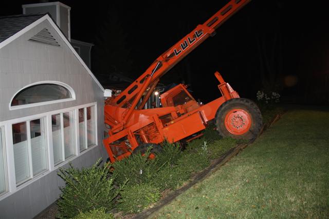 Abrut halt - the Lull telehandler at its resting place