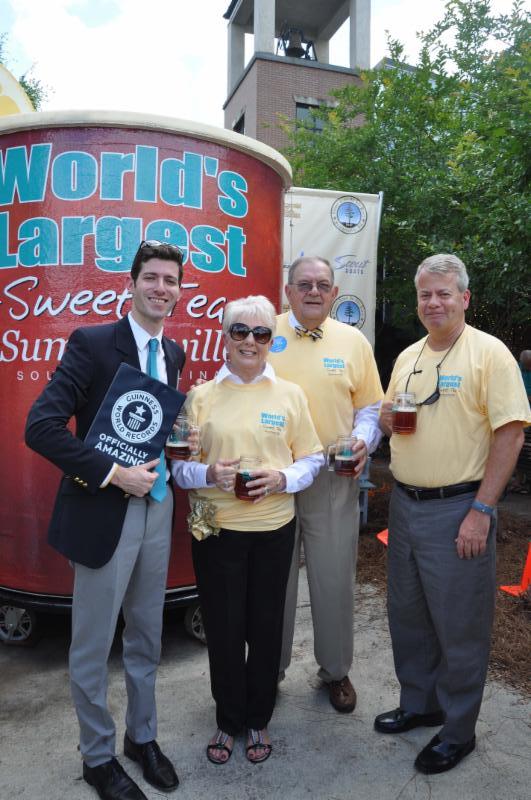 (Left to Right) Alex Angert, adjudicator with Guinness World Records, Town of Summerville Mayor Bill Collins and wife Margaret, and Mike Gore, vice president of sales at KION North America Corporation