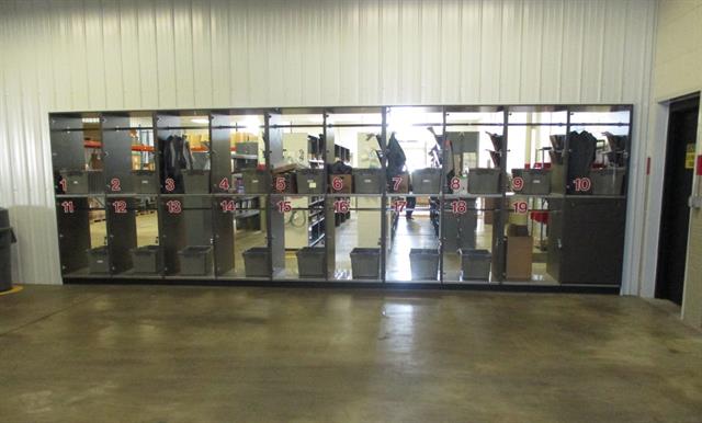 Conger's all-in-one support system is located near the parts warehouse