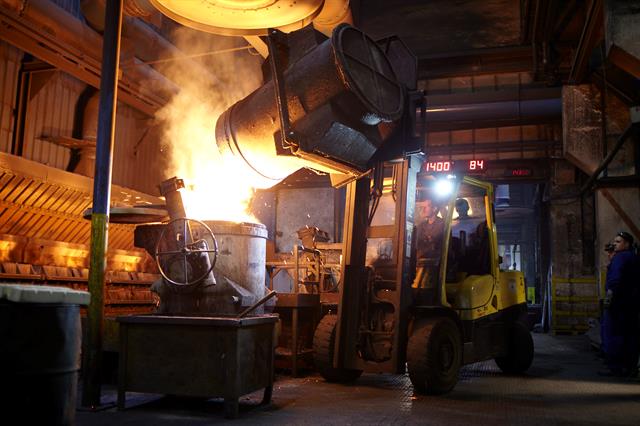 Hyster Fortens H5.5FT forklift truck at Eisenwerk Martinlamitz