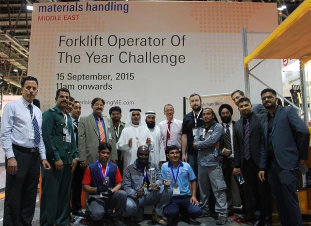 Winners in the Dubai forklift challenge