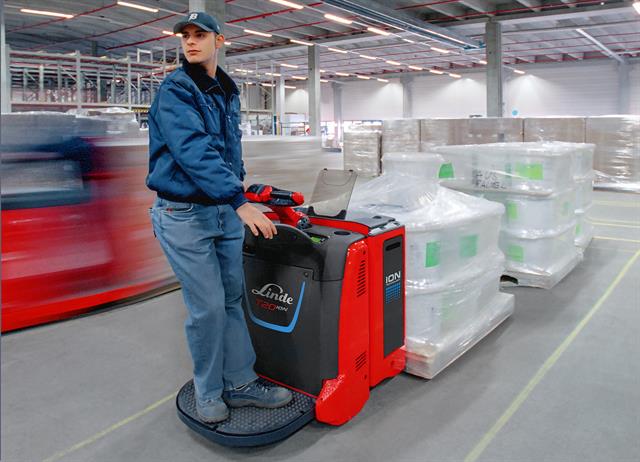 Linde says the lithium-ion batteries are perfectly matched to its vehicles