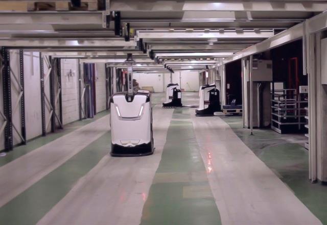 The warehouse is fully automated with 30 000 pallet places.