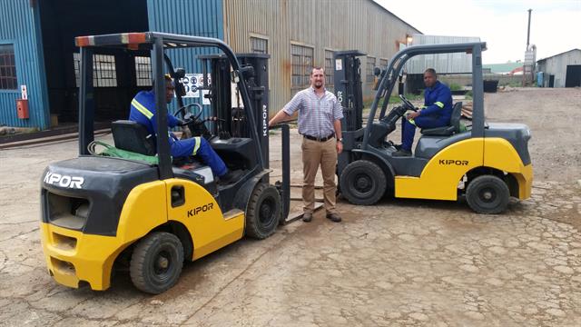 WPPS's Walters with operators Richard Kgala and Nako Tolo in the two refurbished Kipors.
