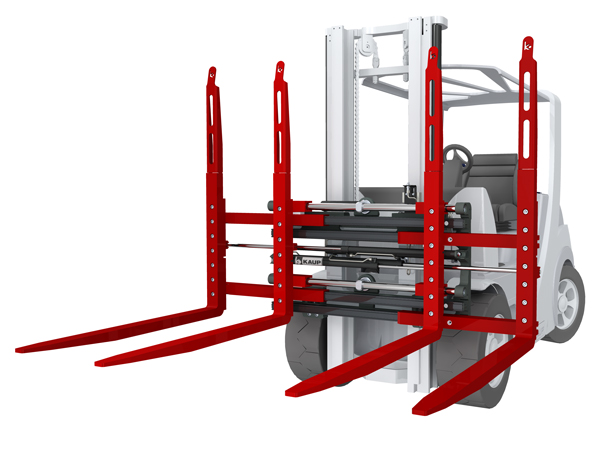 The new Double Pallet Handler T429C newly defines visibility, lost load centre, residual capacity.
