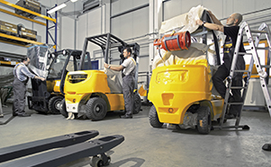 Factory-refurbished forklifts will be on sale.