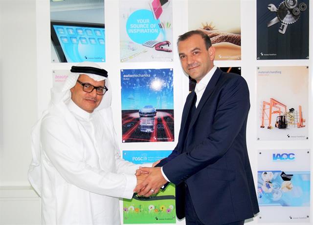 Ahmed Pauwels, CEO of Messe Frankfurt Middle East Muwaffaq Al-Harith and Muwaffaq Al-Harith, chairman of ACE.
