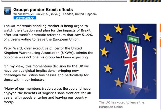 Forkliftaction News coverage of Brexit reaction