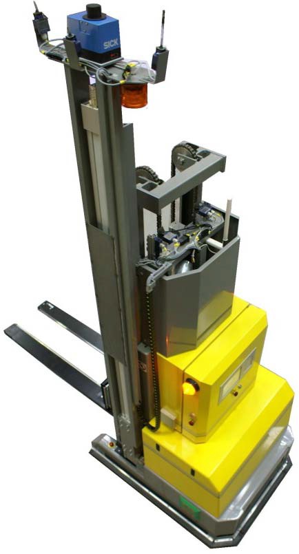 Amerden laser-guided forklift vehicle