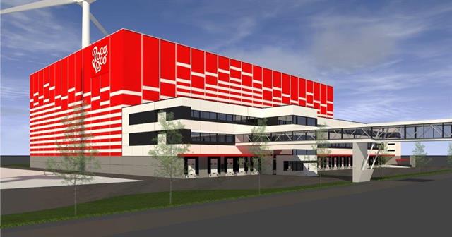 An impression of Poco Loco's future high-bay warehouse by Bureau Partners.