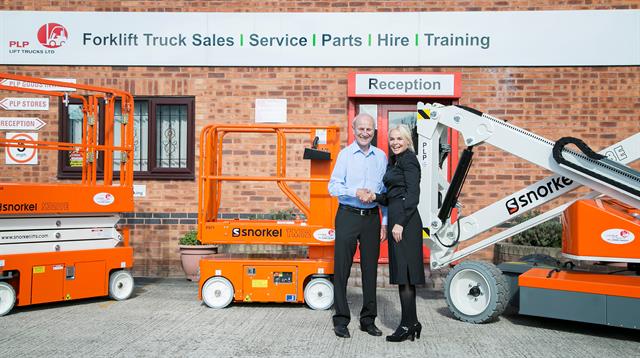 PLP chairman Paul Pleasants with Snorkel UK's Linda Betts