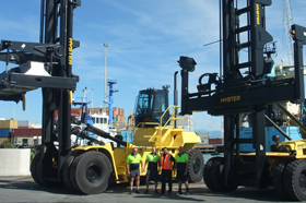 Two new Hyster container handlers were delivered to Port Nelson recently by Gough Materials Handling.<br /><br />Photo source: GMH