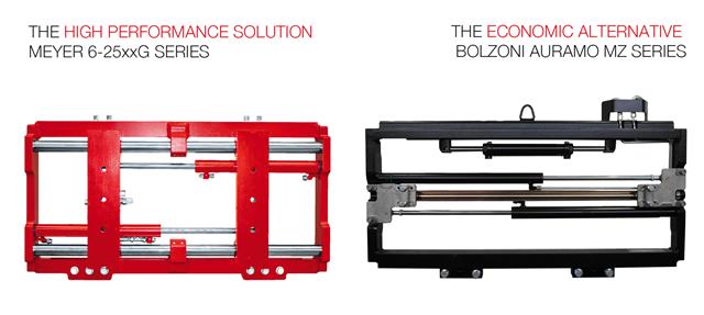 The right product for every demand - the wide range of MEYER and BOLZONI AURAMO Fork Positioners