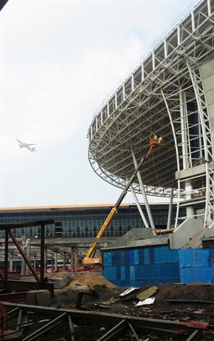 A Haulotte Big Boom at work