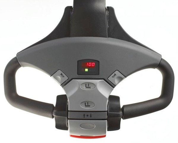 An ergonomic handle is among the enhancements for TMHU's AC pallet trucks.