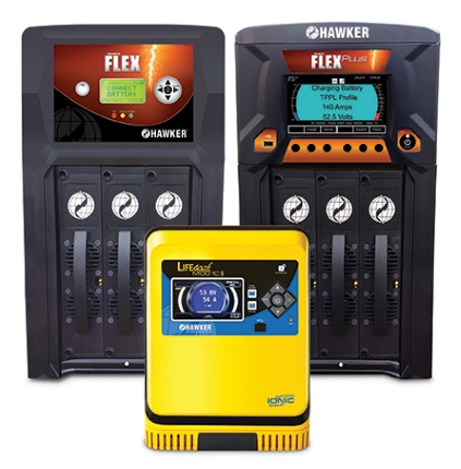 HAWKER offers several approved chargers for use with FLEX and FLEXPAK batteries.