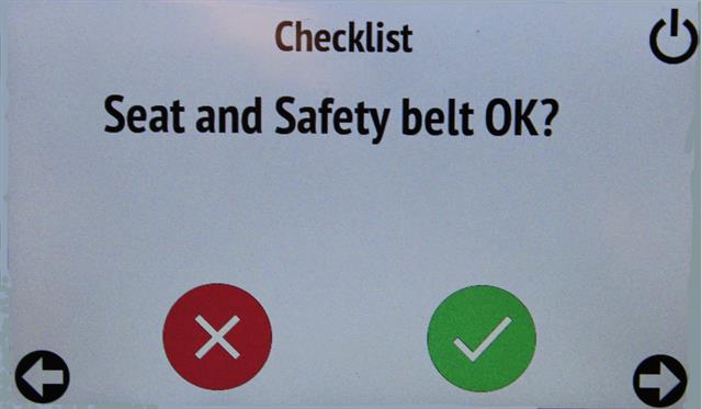 Checklist Safety belt