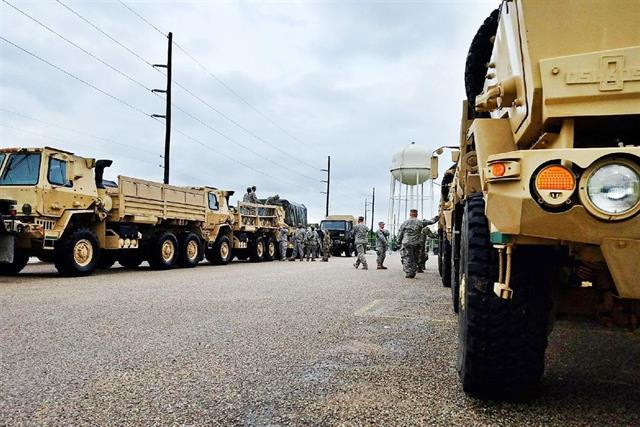 The National Guard prepares supplies for flood victims.<br />PHOTO: Army National Guard Staff Sgt Pruitt