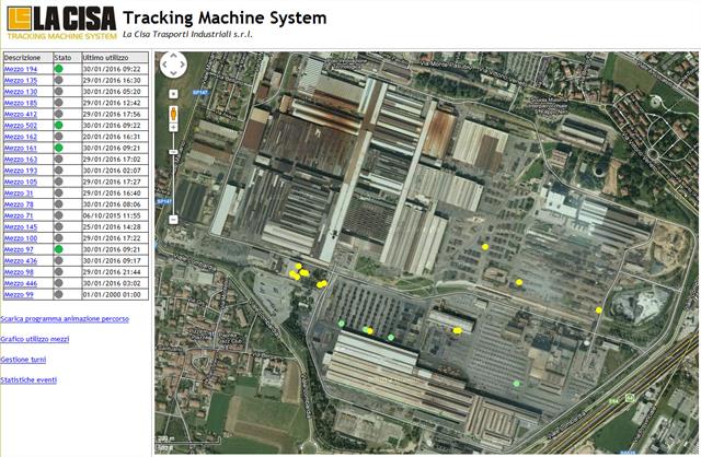 La Cisa's machine tracking System at work