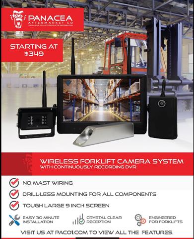 Panacea Aftermarket Co. Introduces New Wireless Forklift and Truck Camera with Continuously Recording DVR & 9 Inch Monitor for $349