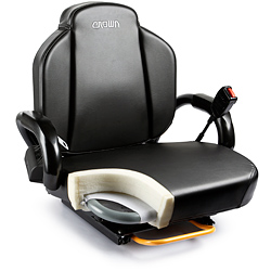 Crown claims the FlexSeat's patented design offers superior comfort.