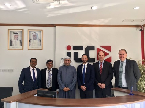 Subbarao I V (JTC), Deepak Jain (Terex), Adel Kohari (CEO, JTC) with Steve Filipov, Carsten von der Geest and Thomas Schramm (Terex Cranes).