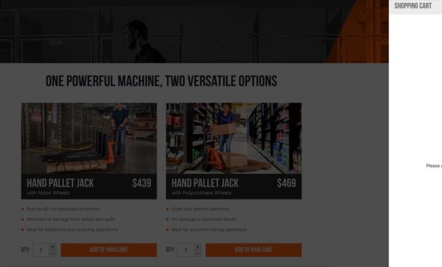 Toyota's online pallet truck shop