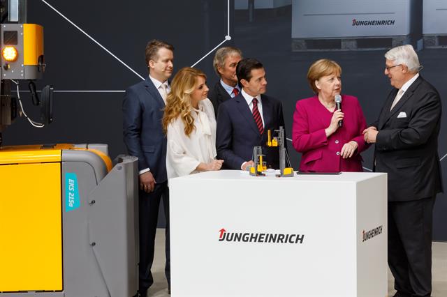 Jungheinrich's high-profile visitor, German Chancellor Angela Merkel
