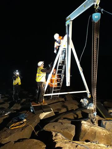 Reid Lifting's lightweight gantry crane during the rescue.