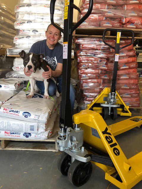 Yale donated a YA55-PT hand pallet truck