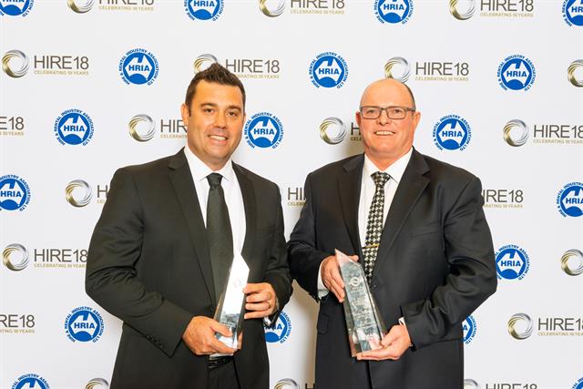 Trent Osborne and Doug Rawlings from United Forklift & Access Solutions, a joint winner in the Rental Company of the Year category