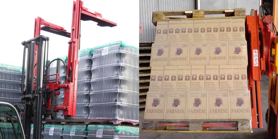 Dedicated multi-pallet handler with load stabilizer and Invert-a-pallet