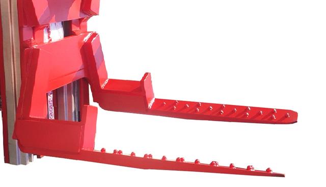 Detail of the fork spikes, to grant better grip on tires.