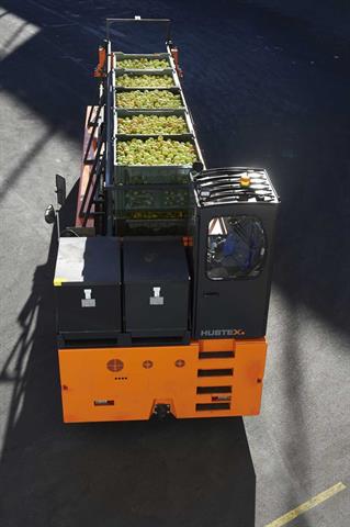 KTR 120 apple crate transporter has a load carrying capacity of 12 tonnes and can pick up seven batches of up to four crates.