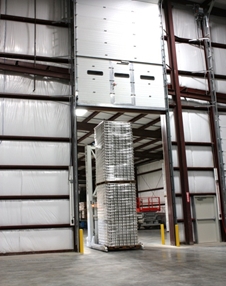 Laser mast lowered for special areas of the facility.