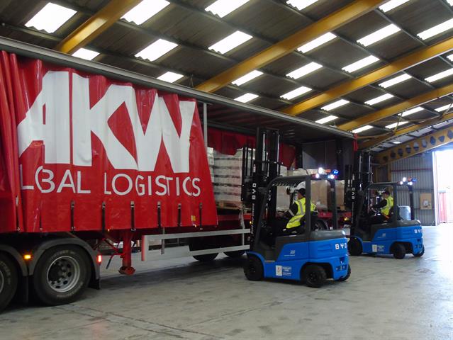 AKW Global Logistics' new BYD Lithium forklifts