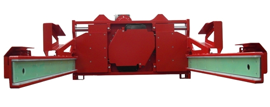Fully electric driven 360-degree rotating box clamp.