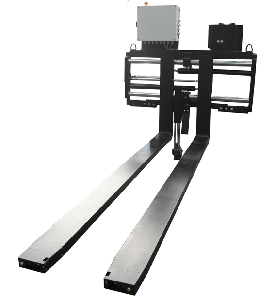 Fully electric fork positioner designed for the automotive industry.