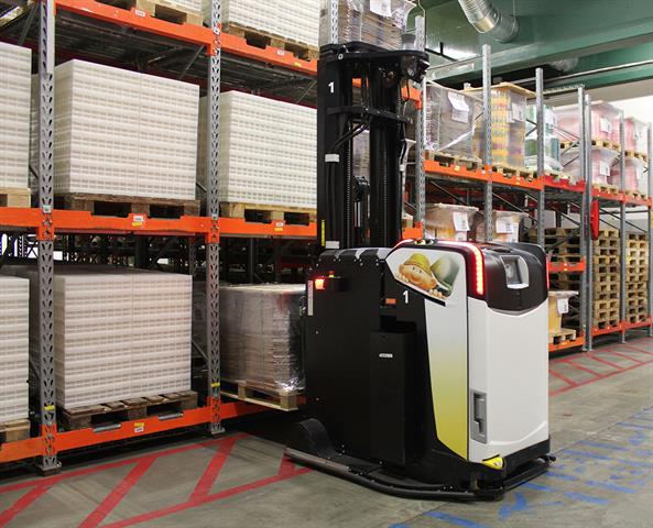 AGVs are customised with Oltermanni branding