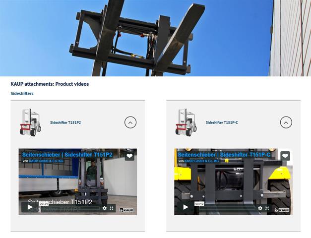 KAUP Product videos at a glance - summarised and clearly sorted by product families