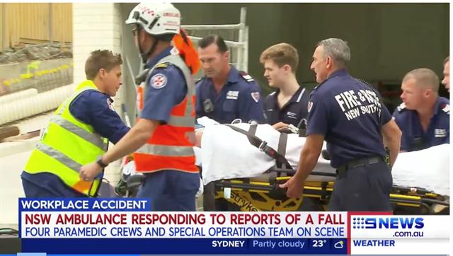 The driver on his way to hospital. PHOTO: CHANNEL 9