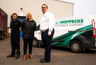 Hoppecke engineer Paul Moynihan; process and administration manager Natalie Bailey, and operations director - sales and service Stuart Browne.