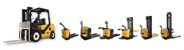Yale® UX series lift trucks, which operate in tight spaces, handling pallets, picking/storing inventory