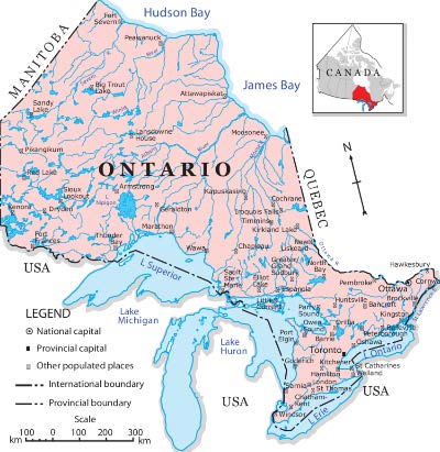 A map of Ontario