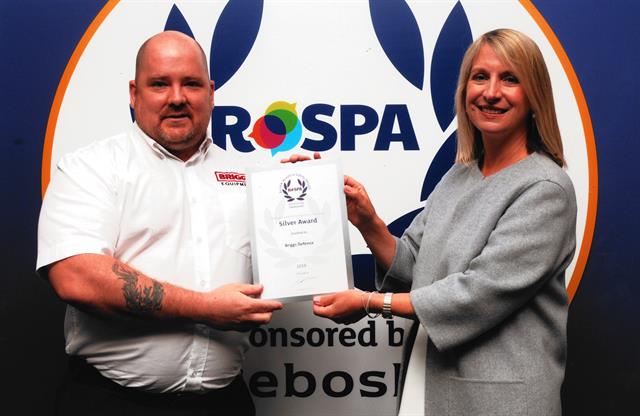 Stephen Richards, SHEQ advisor at Briggs Defence, and RoSPA trustee Jocelyn McNulty.